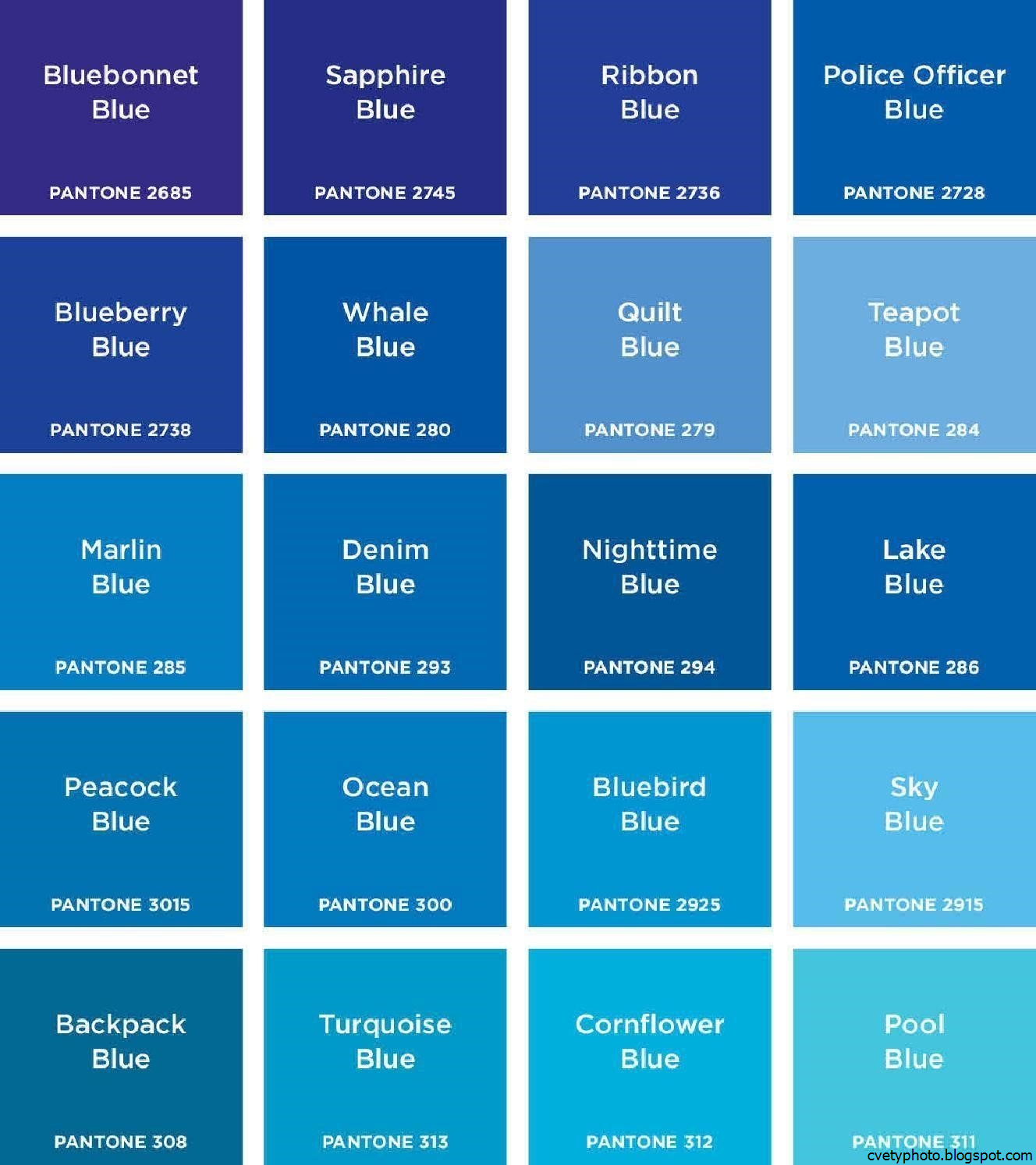 палитра синих оттенков пантон, оттенки голубого, оттенки голубого с названиями, оттенки синего названия
