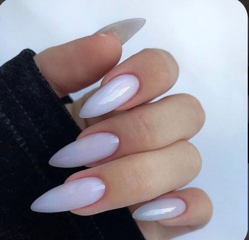 Мини миндаль французский маникюр розовый