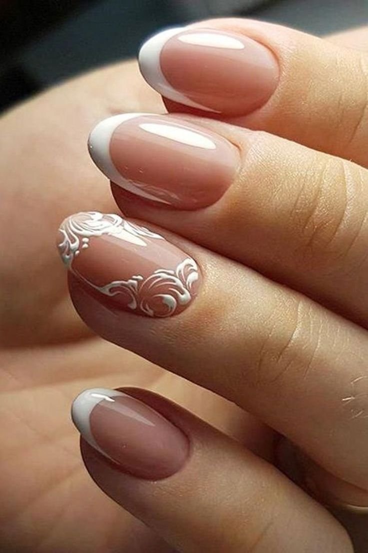 Свадебный маникюр на короткихтногтях