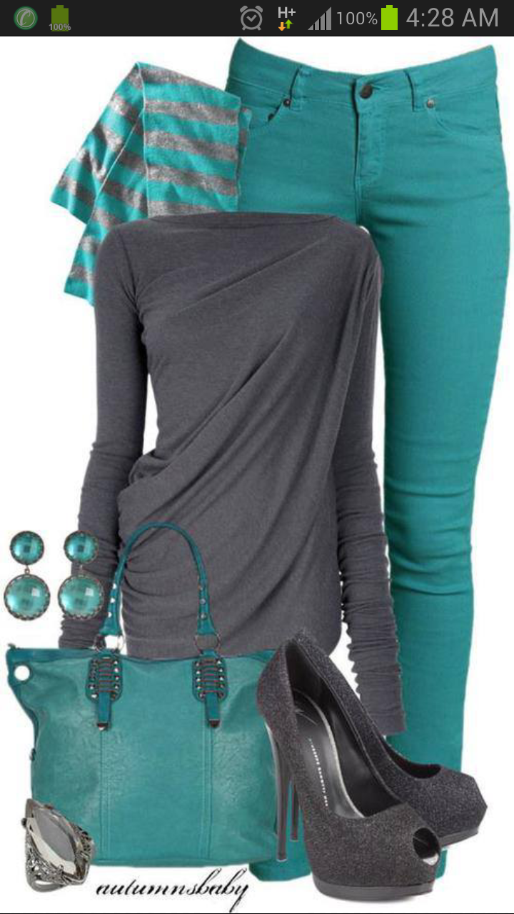 Бирюзовое пальто сочетание