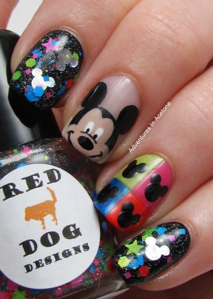 Идеи маникюра с микки маусом
