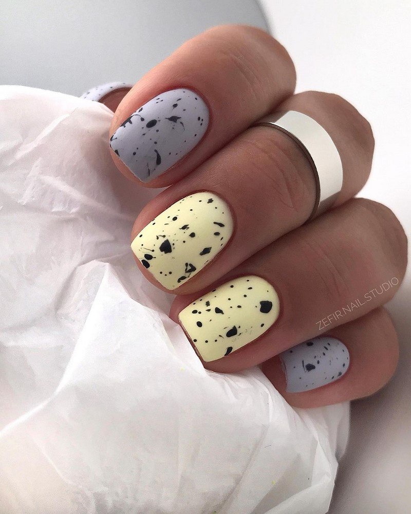 Маникюр перепелиное яйцо яркие