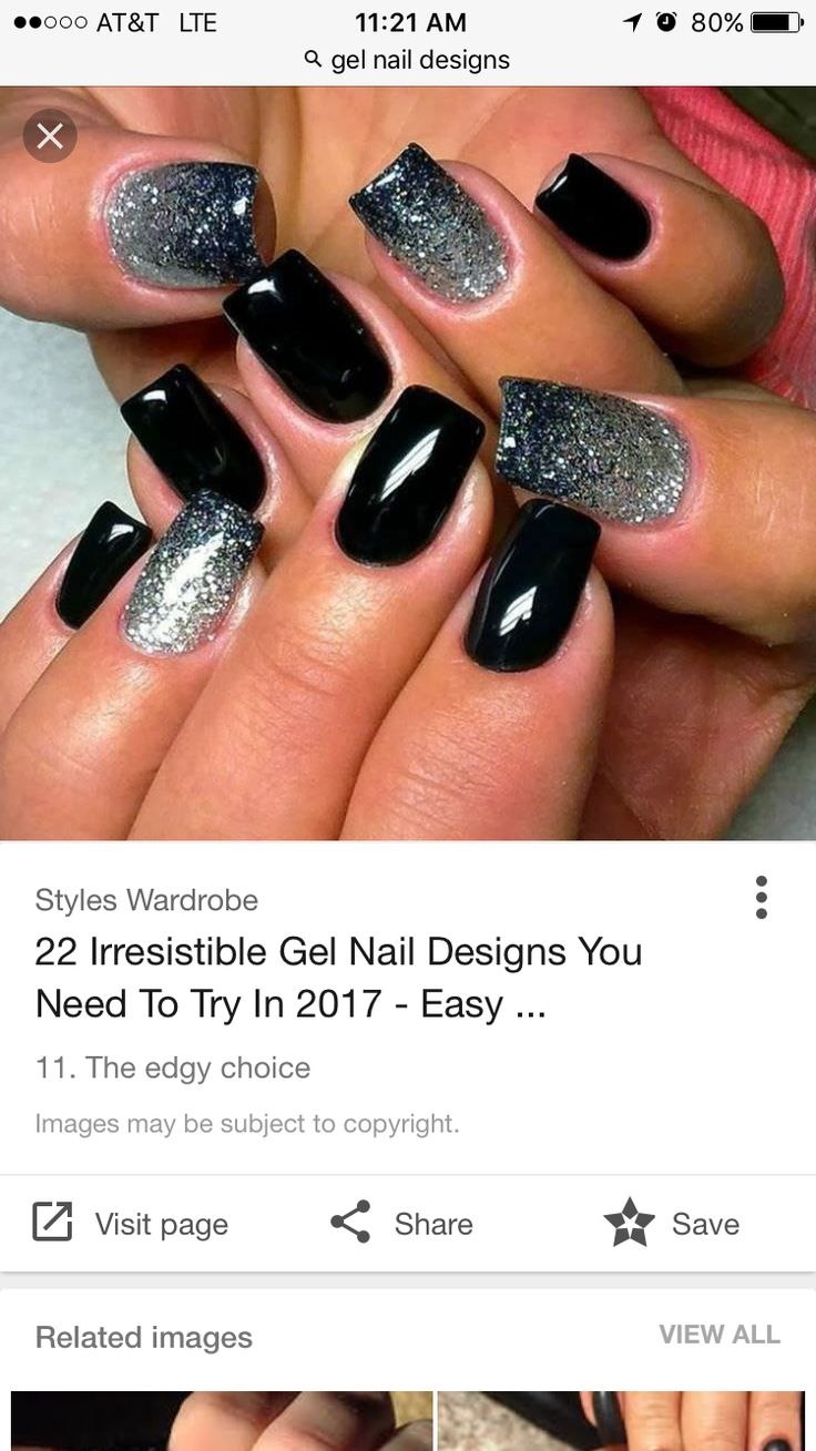 Маникюр омбре с блестками