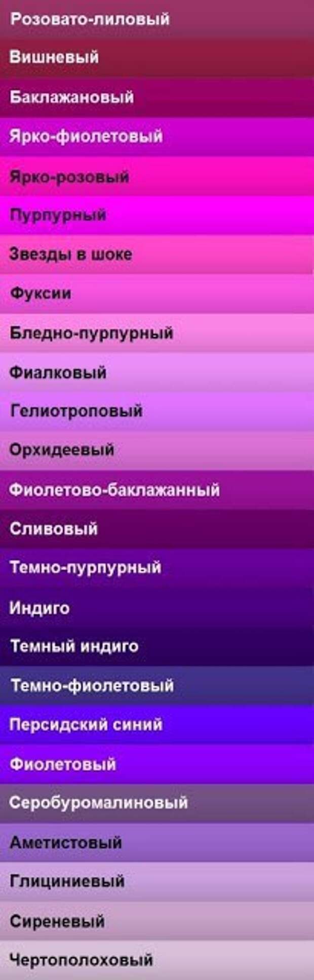 Оттенки сиреневого