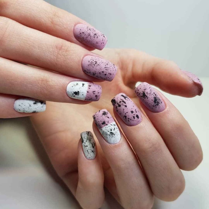Маникюр на короткие ногти с Фоль
