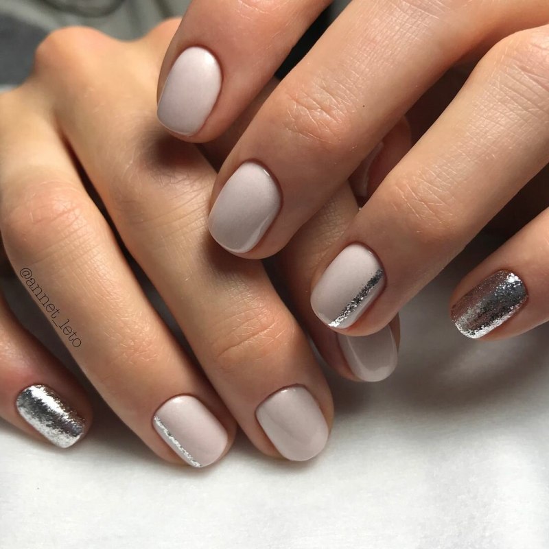 Нюдовый маникюр 2019 на короткие ногти