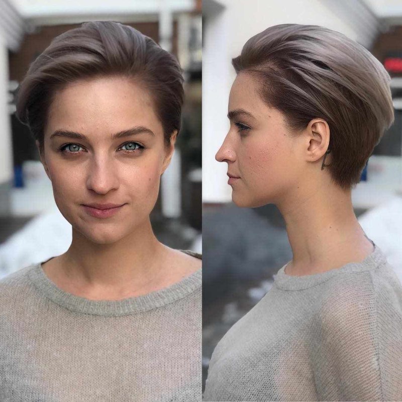 Короткая стрижка с зачесом назад женская