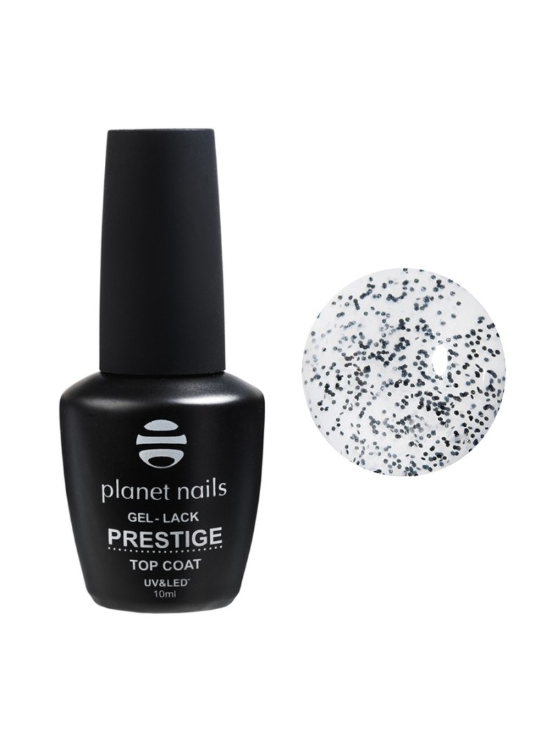 Топ с черными вкраплениями для гель лака