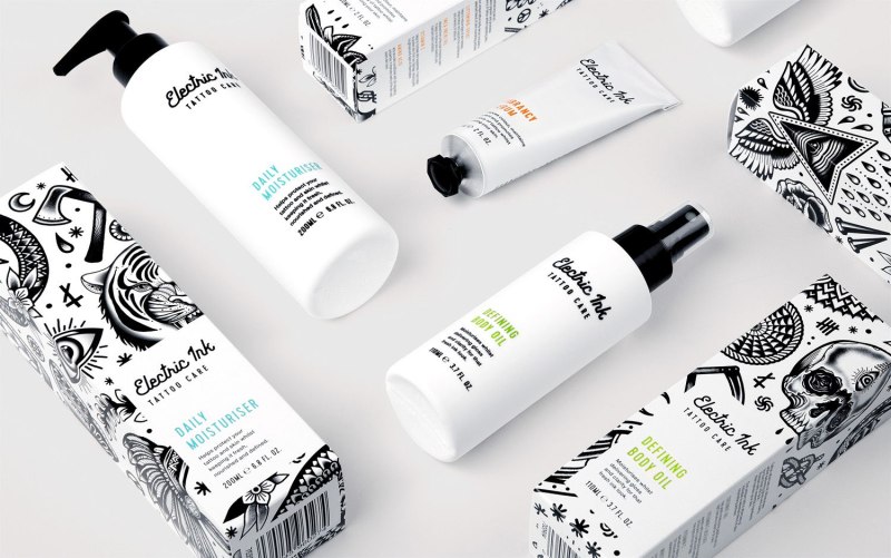 Косметика в чёрно-белом упаковке