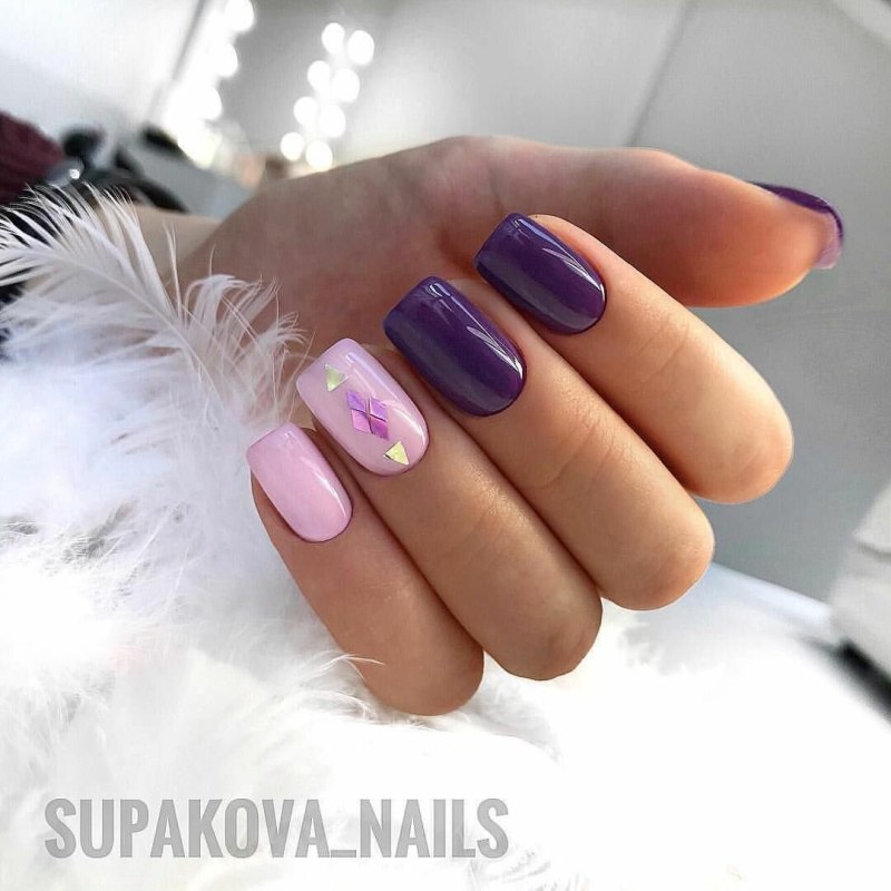 Маникюр в фиолетовых тонах