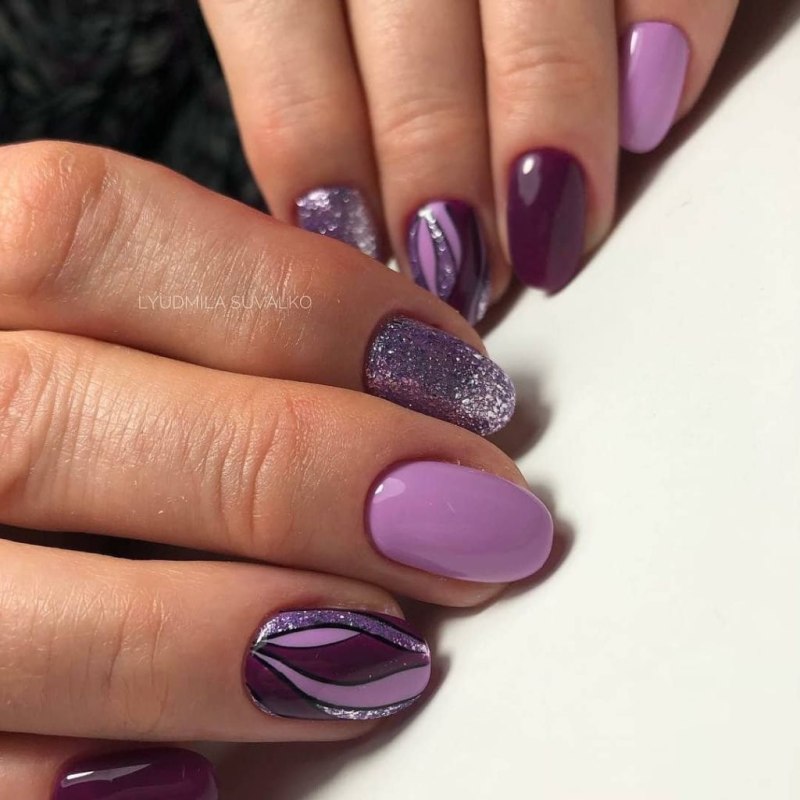 Лавандовый маникюр