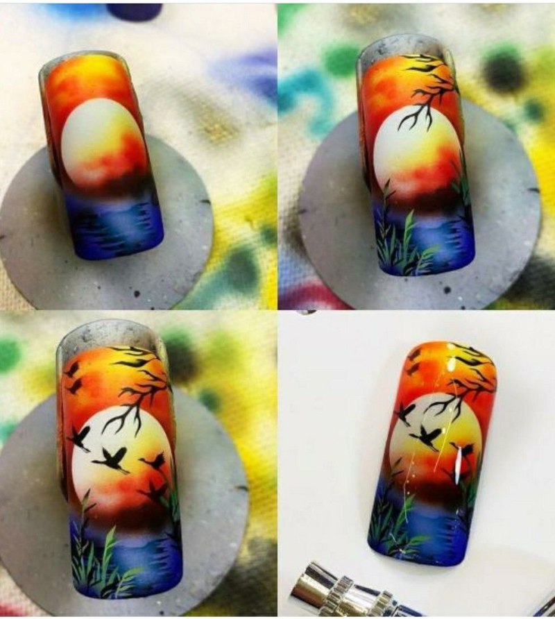 Осенний маникюр пошагово