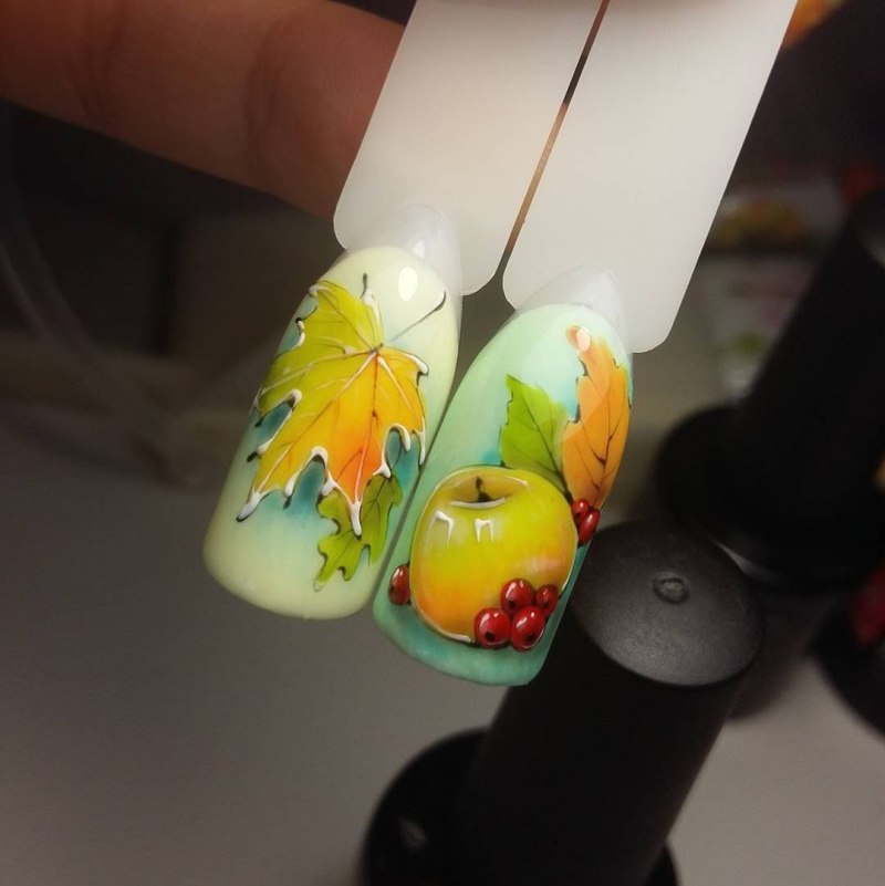 Осенний маникюр пошагово