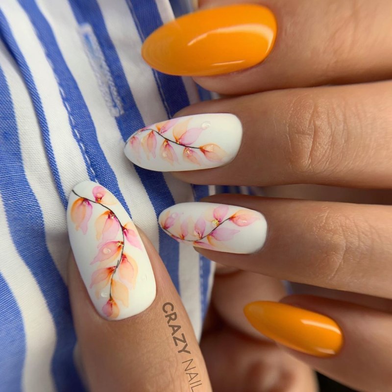 Лилии на ногтях пошагово