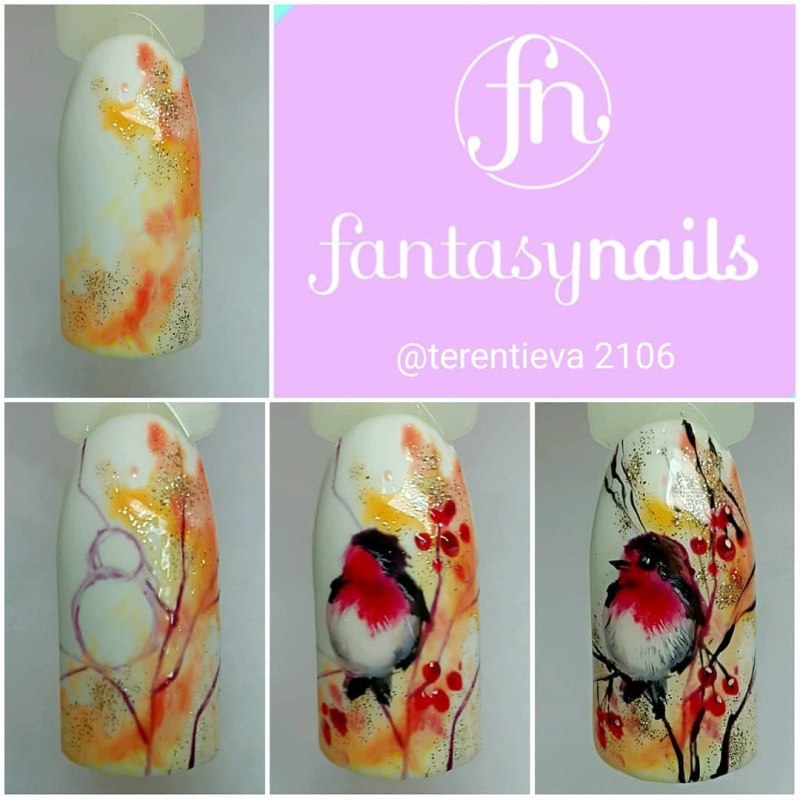 Осенний маникюр пошагово