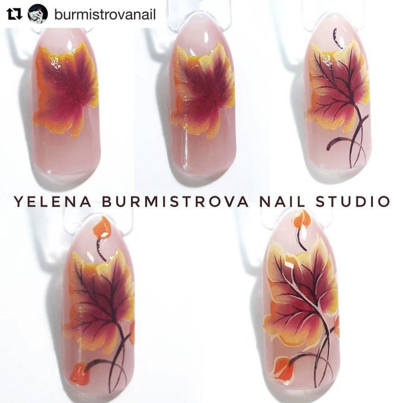 Акварель на ногтях пошагово