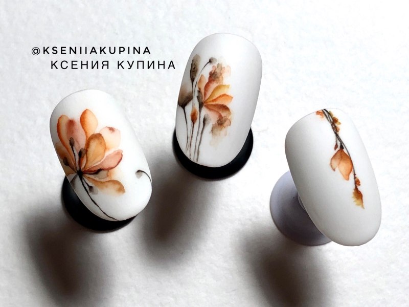Осень на ногтях пошагово