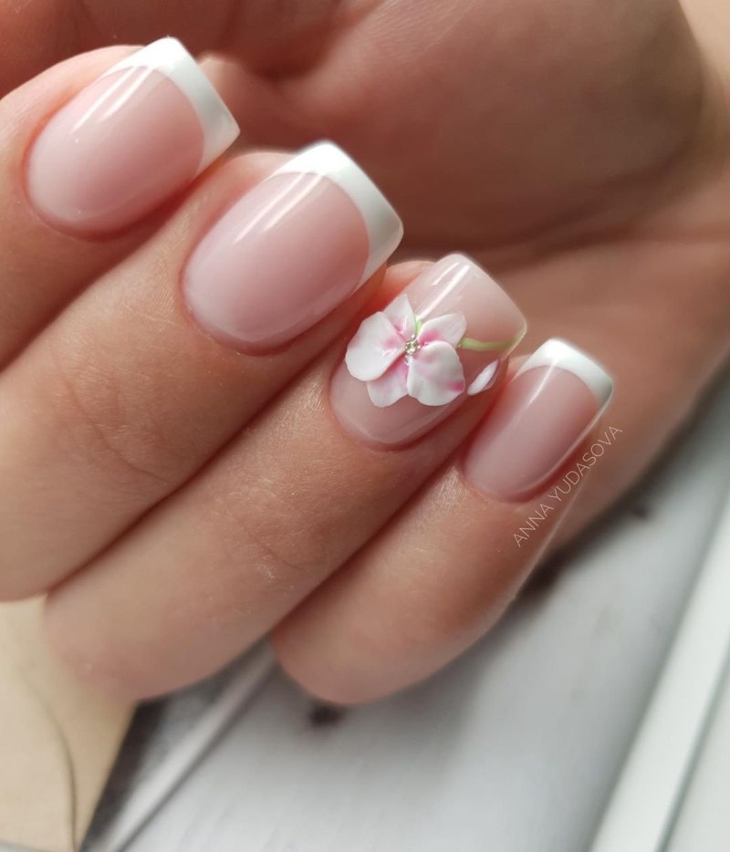 Френч на короткие ногти квадратной