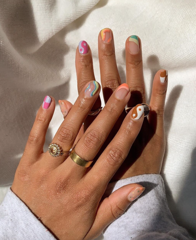 Маниккюр на длиннны еногти