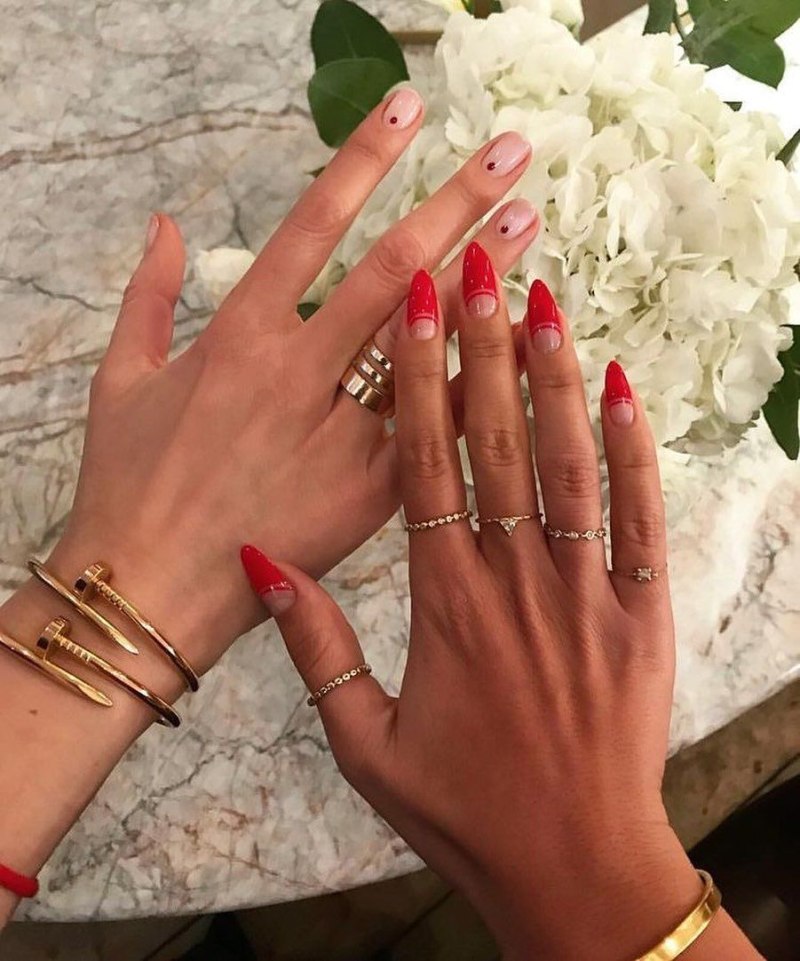 Классический маникюр на длинные ногти