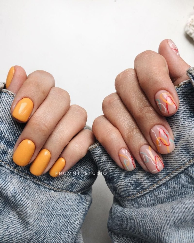 Ногти длинные квадратные яркие