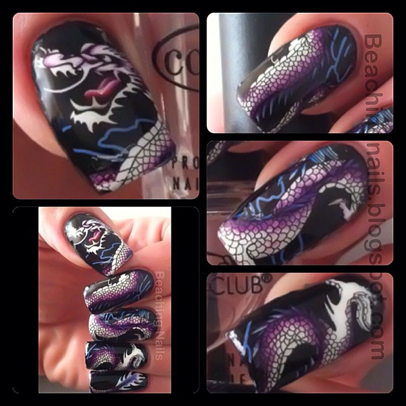 Маникюр на длинные ногти с рисунком