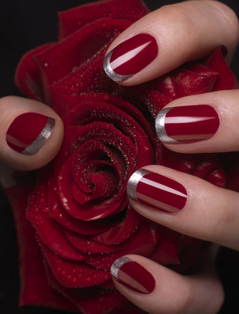 Маникюр 2021 бордо бургунди