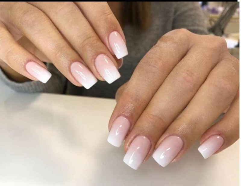 Френч на короткие ногти мокрый эффект