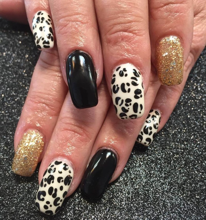 Маникюр гепард-леопард