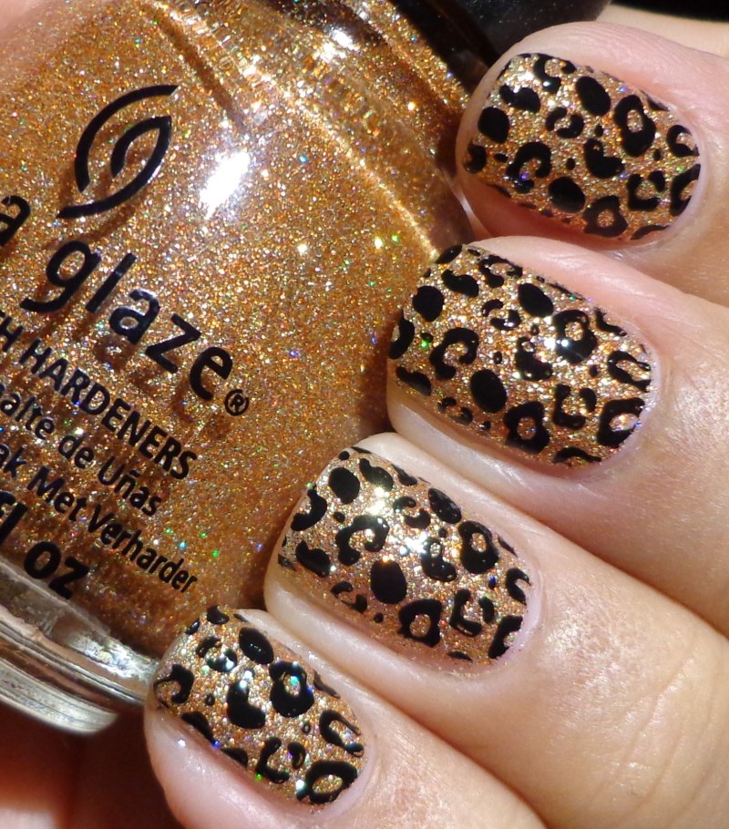 Леопардовый педикюр