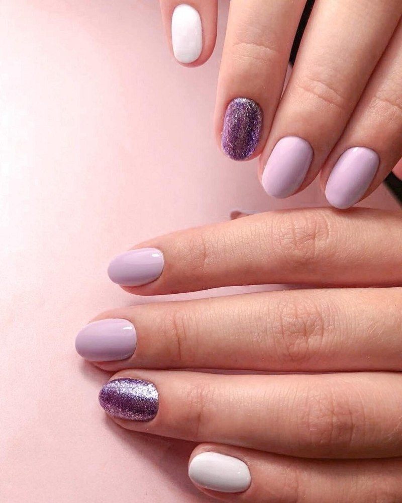 Маникюр цвет баклажан