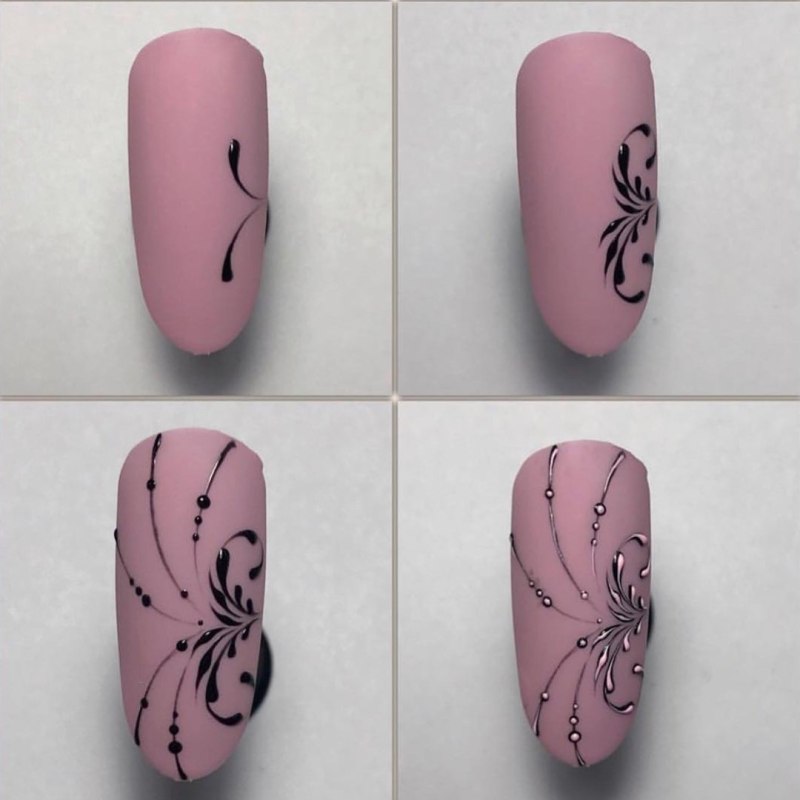 Простые цветочки на ногтях для начинающих