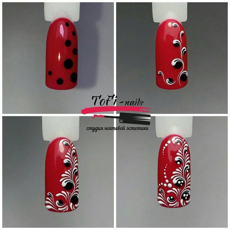 Вензеля на ногтях для начинающих