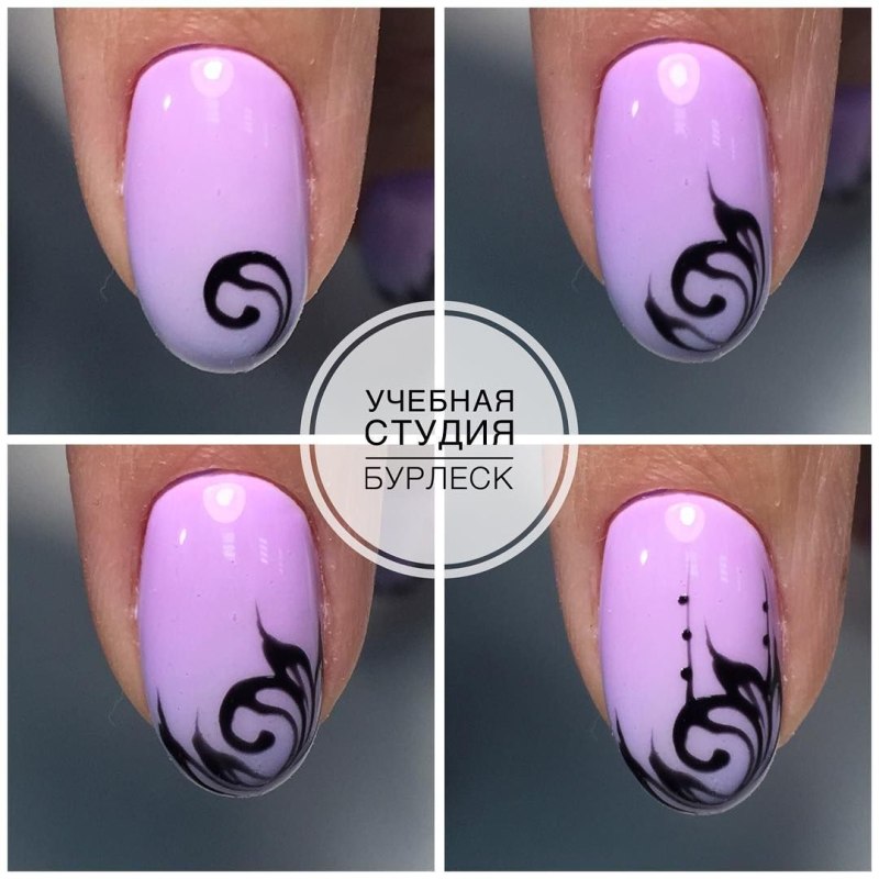 Простые вензеля на ногтях