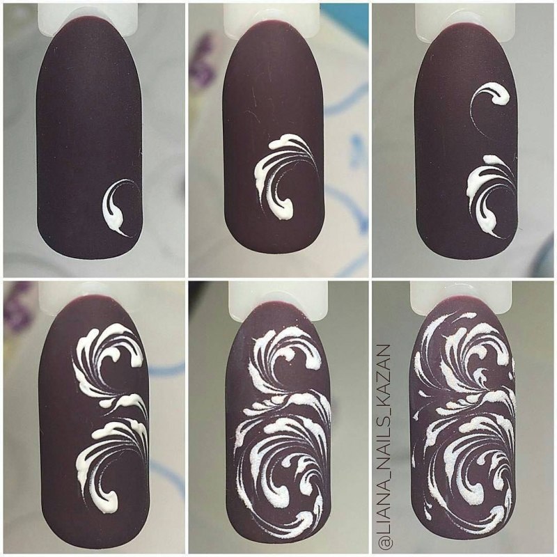 Маникюр с вензелями