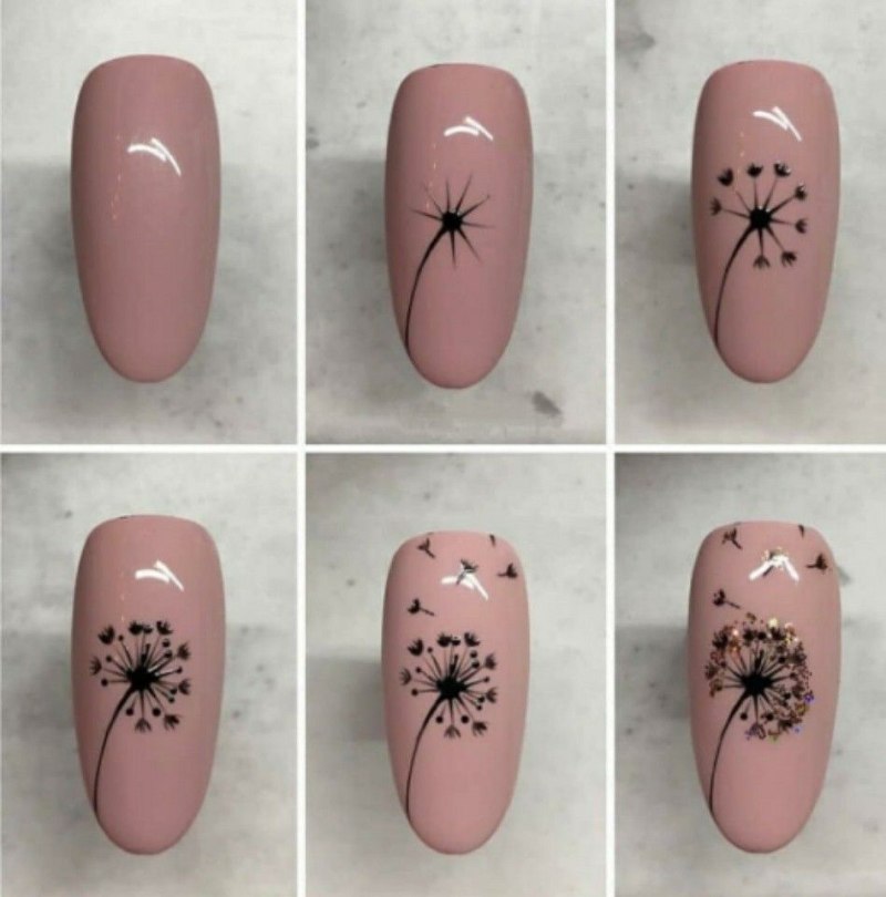 Простые цветочки на ногтях для начинающих