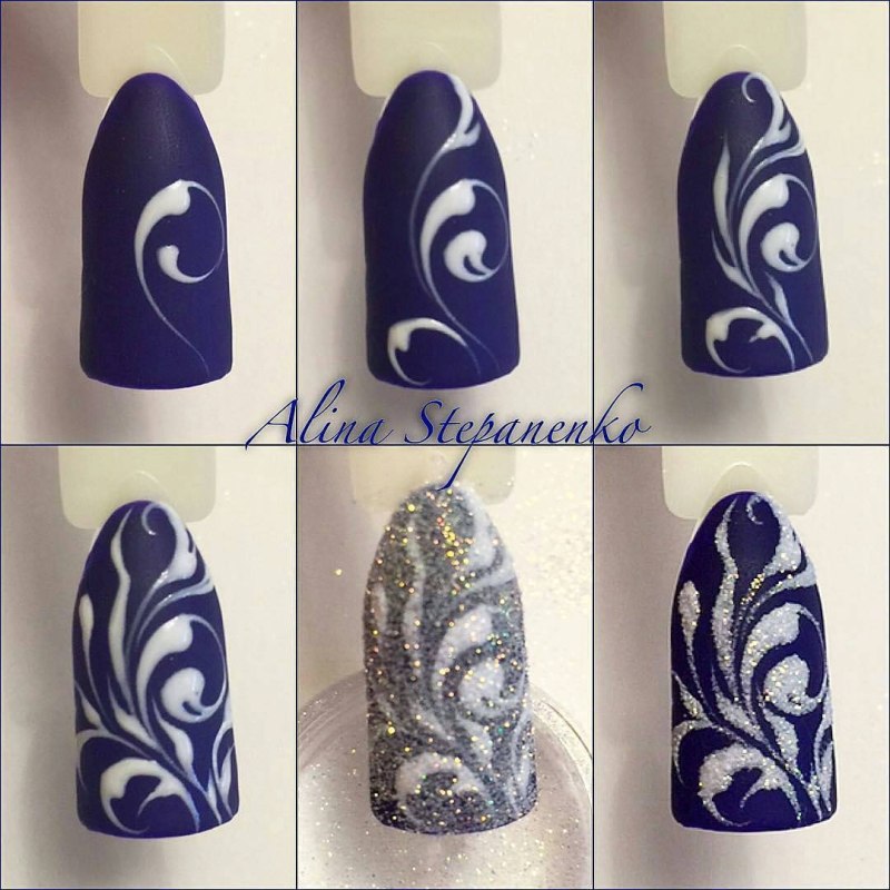 Маникюр вензеля пошагово