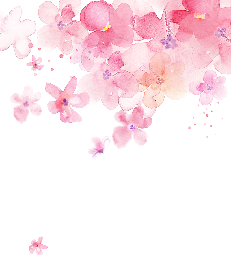 Нежные цветочки на прозрачном фоне