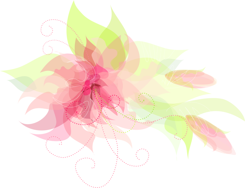 Абстрактные цветы на прозрачном фоне