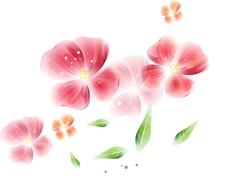 Цветочки на прозрачном фоне