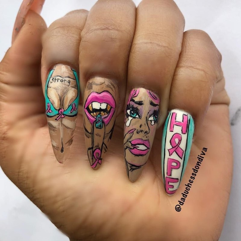 Поп арт на ногтях