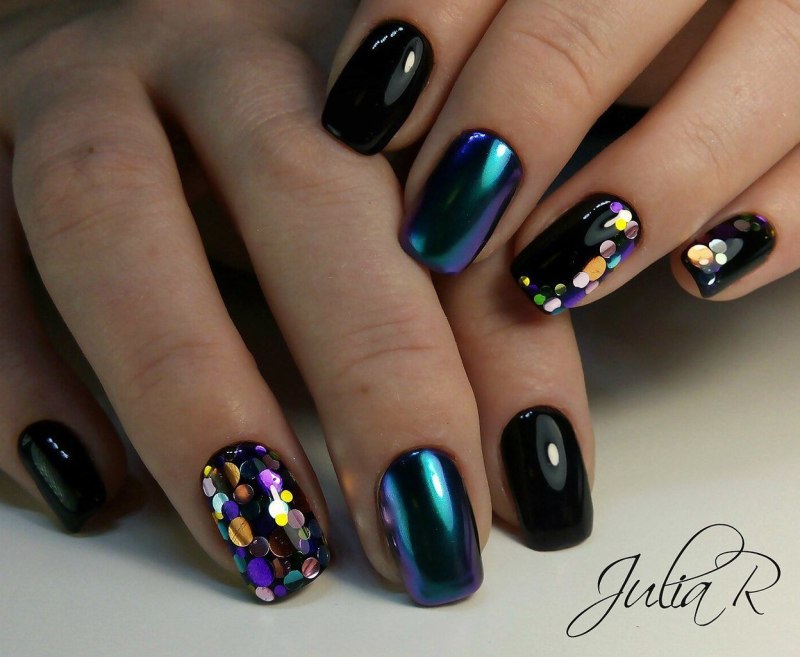 Маникюр кошачий глаз и втирка