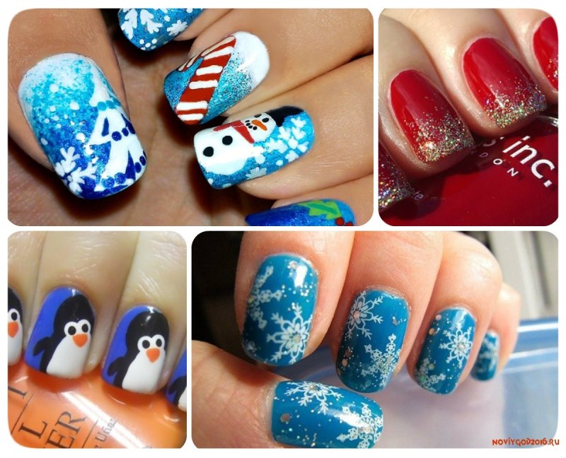 Легкие красивые зимние ногти