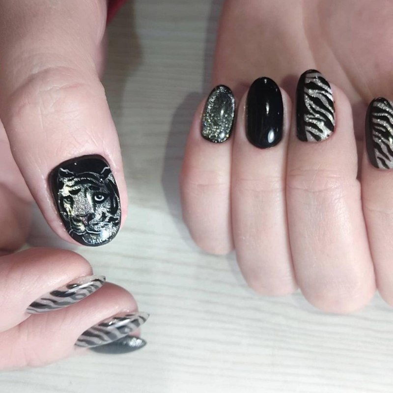 Ногти 2022 новинка тигровые