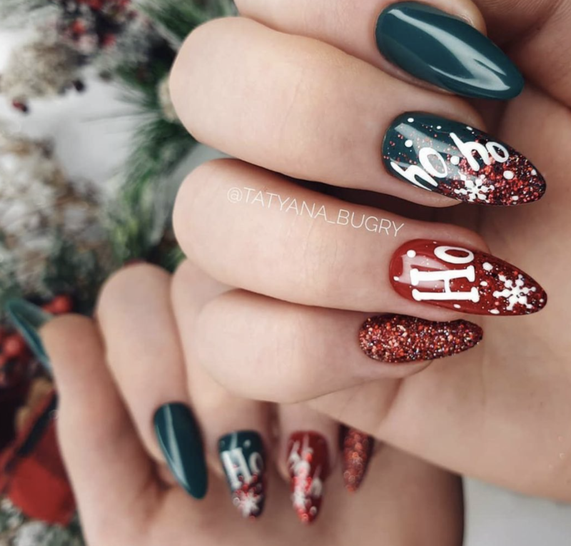 Новые идеи новогоднего маникюра