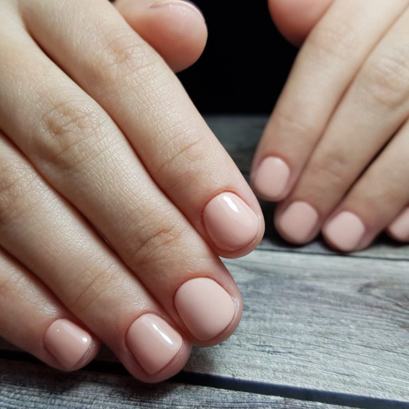 Однотон на очень короткие ногти