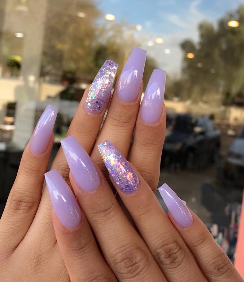 Маникюр градиент с блестками