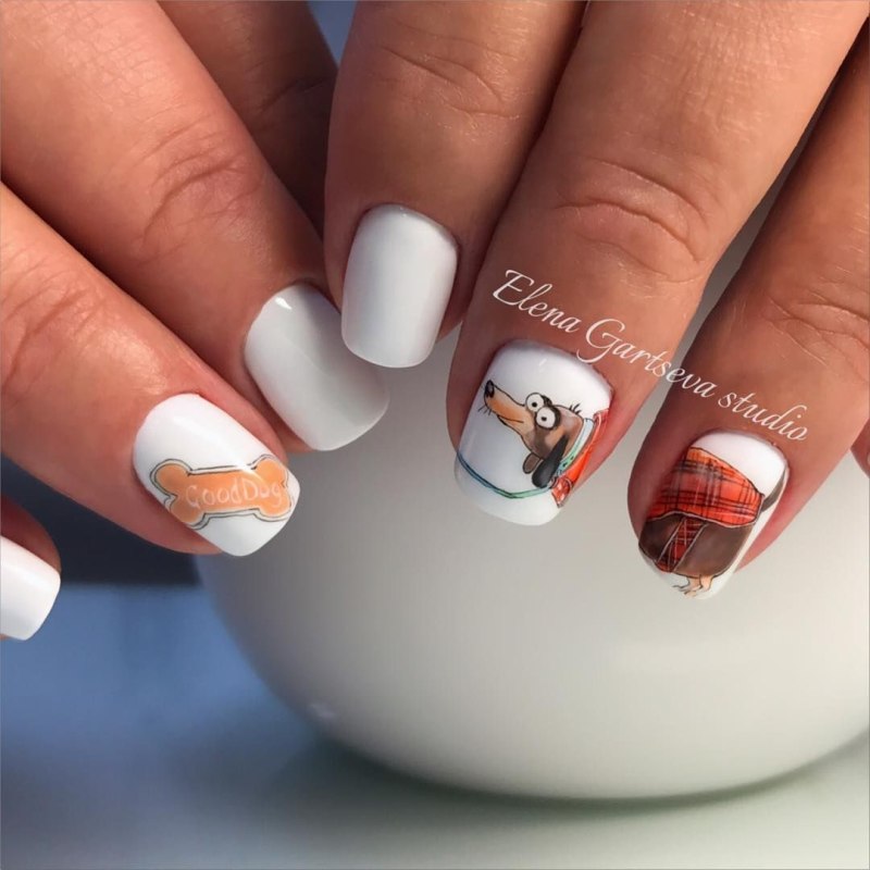 Маникюр такса на ногтях