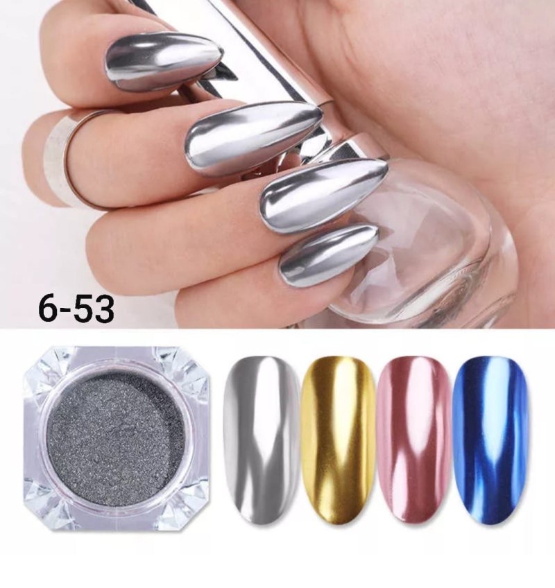 Маникюр золотой зеркальный