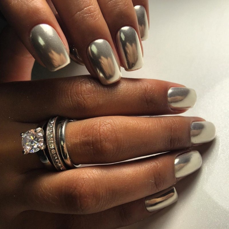 Ногти цвет металлик